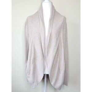 Barefoot Dreams Cozychic Lite Open Front Cardigan Sweater Size M Light Greige